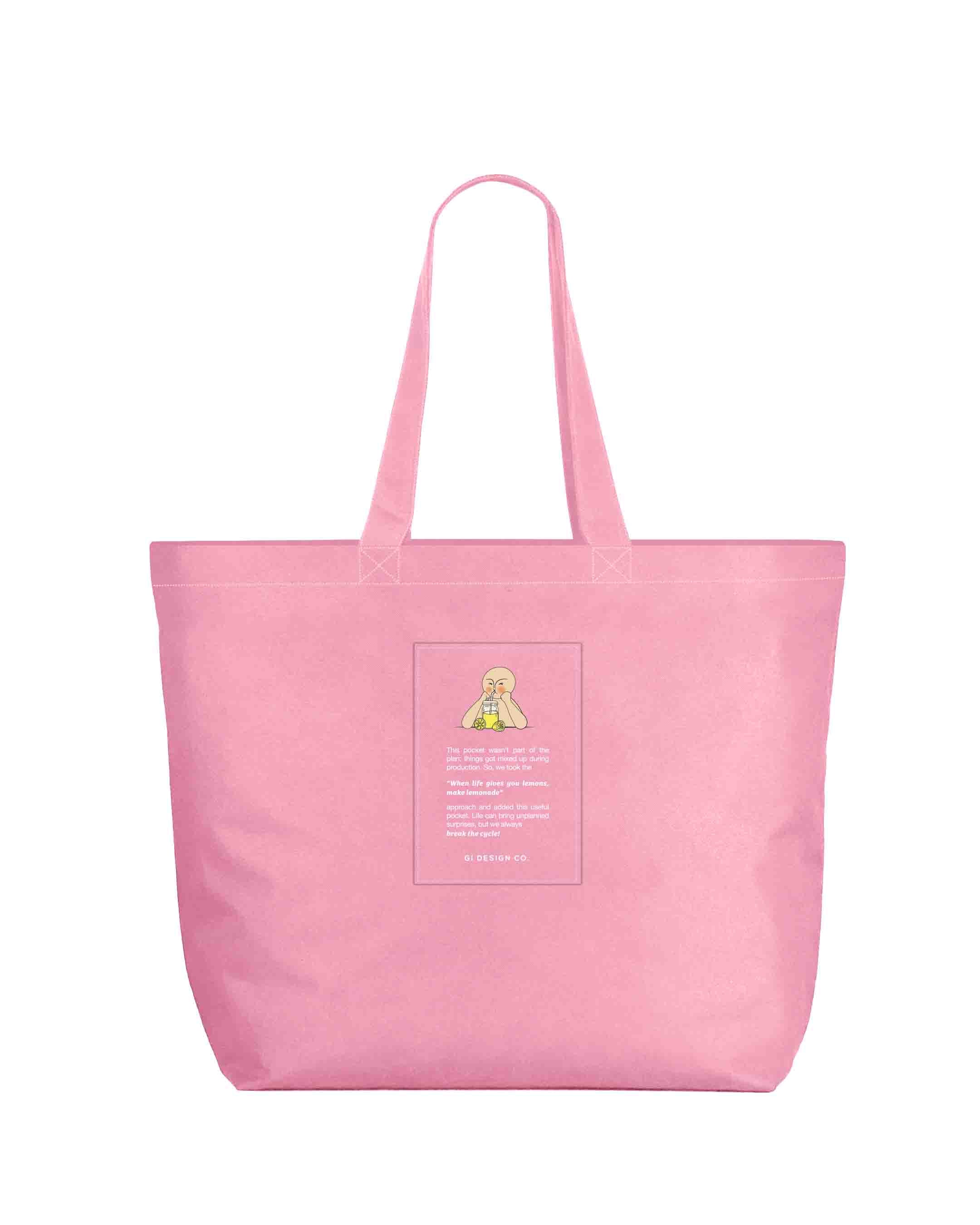 Yota XXL Tote Bag - Pembe (Sıfır atık)