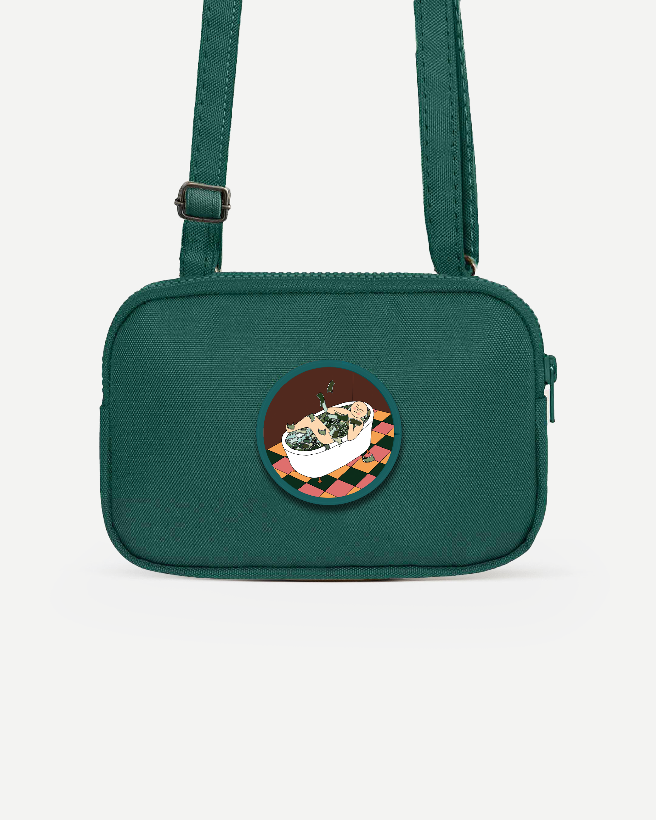 Yatay Tugi Telefon Çantası - Yeşil